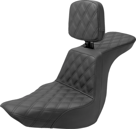 Tour Step-Up Seat - Rider Backrest - Full Latice Stitch - FLSB/FXLR &