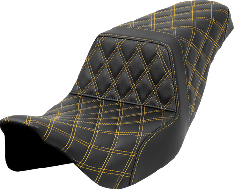 Step-Up Seat - Lattice Stitch - Gold Stitch - FLH/FLT &