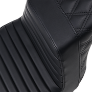 Step-Up Seat - Front Tuck-n-Roll/Rear Lattice Stitch - Black