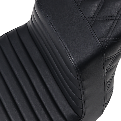 Step-Up Seat - Front Tuck-n-Roll/Rear Lattice Stitch - Black