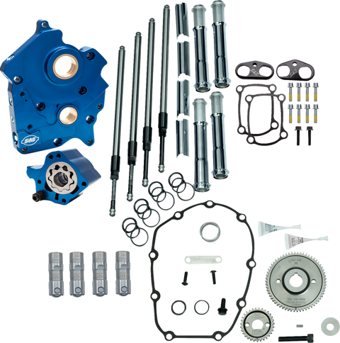 Cam Chest Kit without Cams - Gear Drive - Oil Cooled - Chrome Pushrods - M8