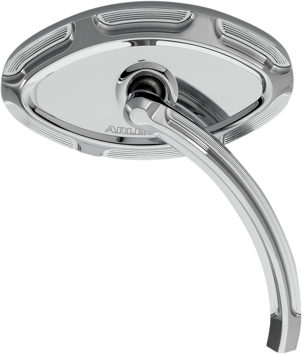 Mirror - Beveled - Side View - Short - Cat Eye - Chrome - Right