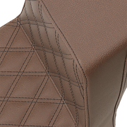 Step-Up Seat - Front Lattice Stitch/Rear Smooth - Brown - Scout Bobber