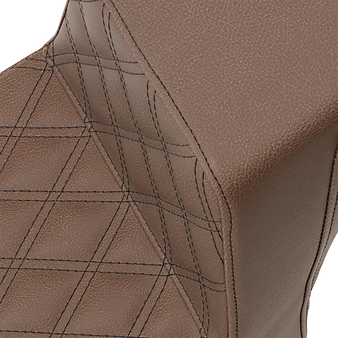 Step-Up Seat - Front Lattice Stitch/Rear Smooth - Brown - Scout Bobber