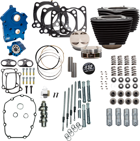 132" Power Pack - 550 Chain Drive - Oil Cooled - Black w/o Highlight Fins - M8