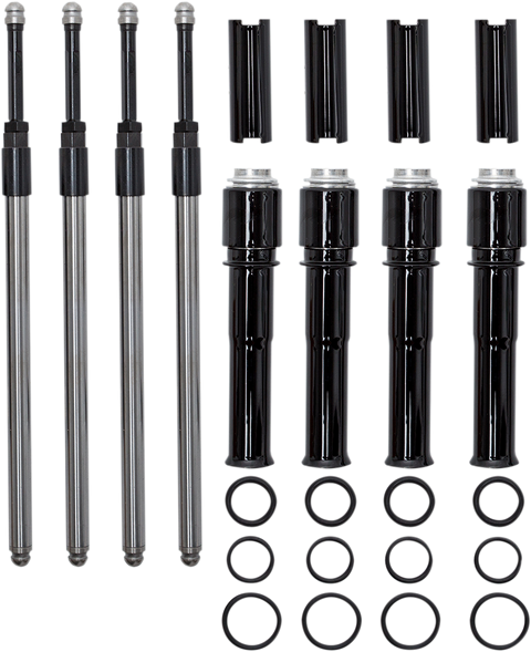 Quickee Pushrod Kit with Gloss Black Covers - M8