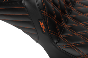 Tailwhip Daddy Long Legs Seat - Burnt Orange Double Diamond Stitch - FLH/FLT '23-'24
