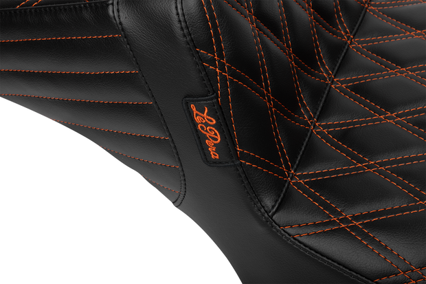 Tailwhip Daddy Long Legs Seat - Burnt Orange Double Diamond Stitch - FLH/FLT &