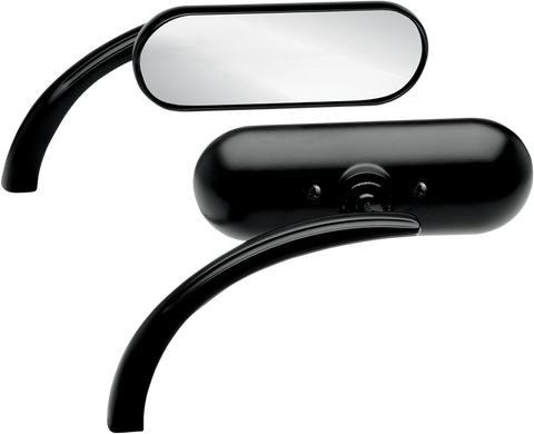 Mirror - Micro - Mini - Side View - Oval - Black - Left