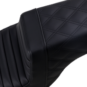 Step-Up Seat - Front Tuck-n-Roll/Rear Lattice Stitch - Black