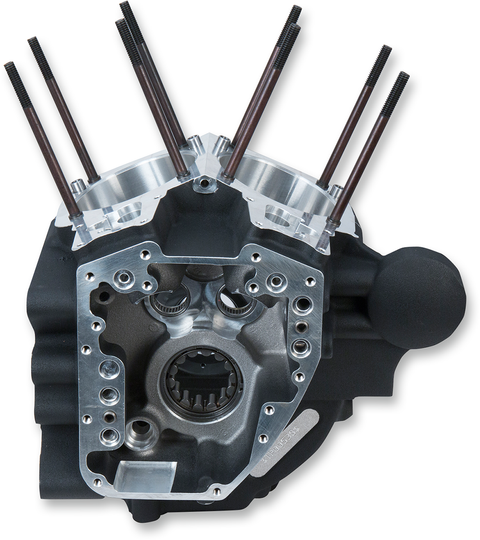 Crankcase - 4.125" Bore w/Stock Bolt Pattern - Wrinkle Black - Dyna