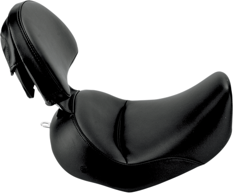 Heels Down Solo Seat - With Backrest - Plain - Black - FLSTC