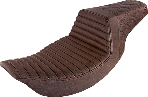 Step-Up Seat - Front Tuck-n-Roll/Rear Lattice Stitch - Brown