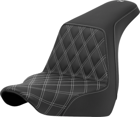 Step-Up Seat - Front Lattice Stitch - Silver Stitch - FXLR/FLSB &