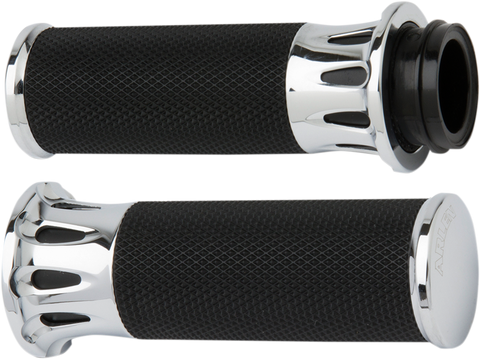 Fusion Deep Cut Grips - TBW - Chrome