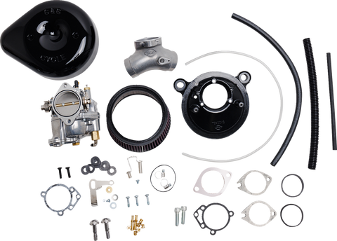 Super E Carburetor with Stealth Air Cleaner Kit - Gloss Black - Evolution Big Twin