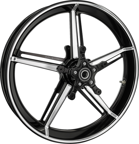 Wheel with Hub/Adapter - Factory 24 - Front - Black/Contrast Cut - 21x3.5