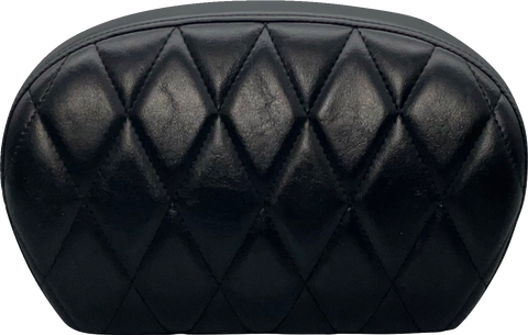 Sissy Bar Pad - Large - Vinyl - Single Diamond - Shiny Black