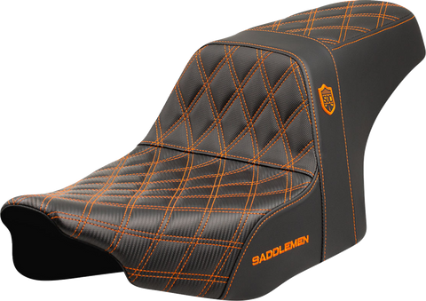 Pro Series SDC Performance Seat - Orange Stitching - w/o Backrest - FLT/FLH &