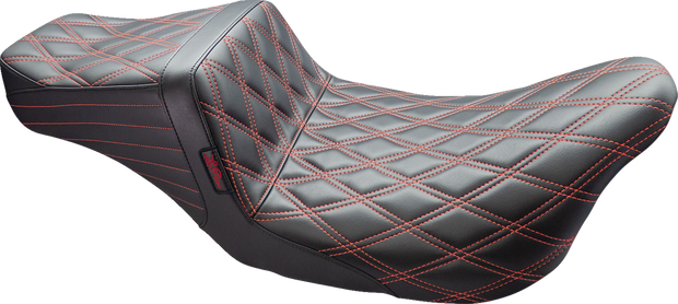 Tailwhip Seat - Double Diamond w/ Red Thread - Black - FL &
