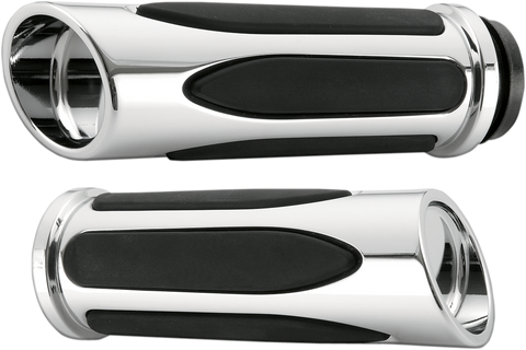 Deep Cut Comfort Series Grips - Cable - Chrome