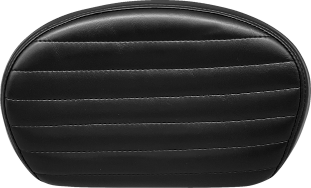 Sissy Bar Pad - Medium - Pleated - Shiny Black