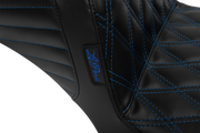 Tailwhip Daddy Long Legs Seat - Blue Double Diamond Stitch - FLH/FLT '23-'24