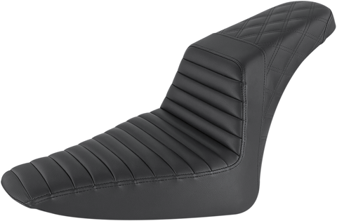 Step-Up Seat - Front Tuck-n-Roll/Rear Lattice Stitch - Black