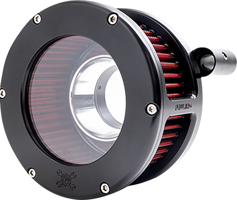 BA Air Cleaner Kit - Black/Clear with Red Filter - Twin Cam