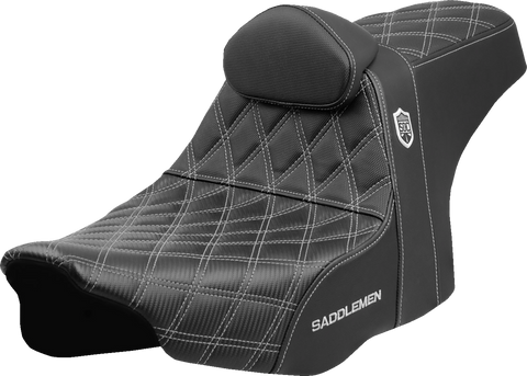 Pro Series SDC Performance Seat - Silver Stitching - w/ Backrest - FLT/FLH &