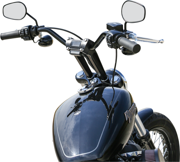 Handlebar Risers - Straight - 8" - Gauge Cutout - Black