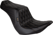 Tailwhip Up Front Seat - Double Diamond w/ Chestnut Thread - Black - FLSB/FXLR '18-'24