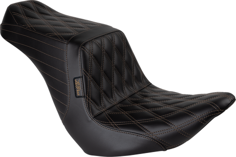 Tailwhip Up Front Seat - Double Diamond w/ Chestnut Thread - Black - FLSB/FXLR &