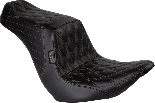 Tailwhip Up Front Seat - Double Diamond w/ Chestnut Thread - Black - FLSB/FXLR &
