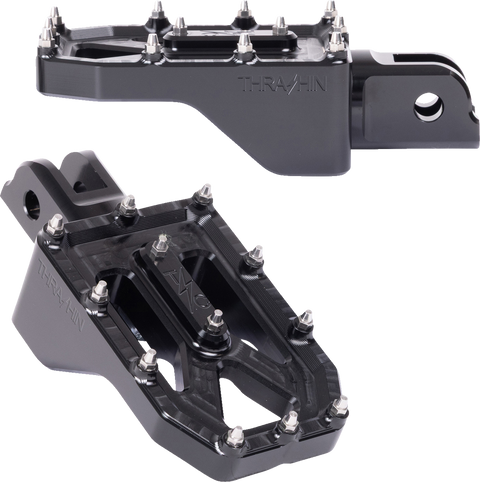 Aggressor Footpegs - Front - Black