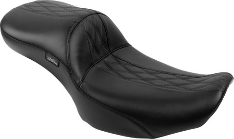 Maverick Daddy Long Legs Seat - Without Backrest - Diamond Stitch - HR2 Inlay - FLH/FLT &
