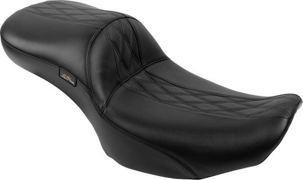 Maverick Daddy Long Legs Seat - Without Backrest - Diamond Stitch - HR2 Inlay - FLH/FLT &
