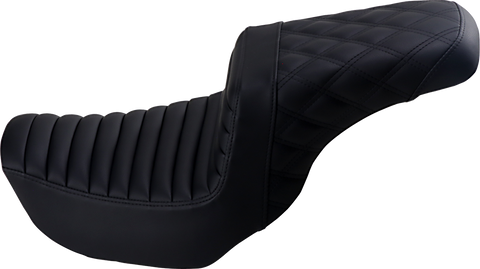 Step-Up Seat - Front Tuck-n-Roll/Rear Lattice Stitch - Black