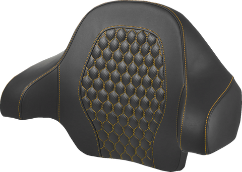 Tour Pack Backrest Pad - Honeycomb - Gold Stitching - FL &