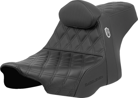 Pro Series SDC Performance Seat - Lattice Stitch - Gripper - w/ Backrest - FLH/FLT &