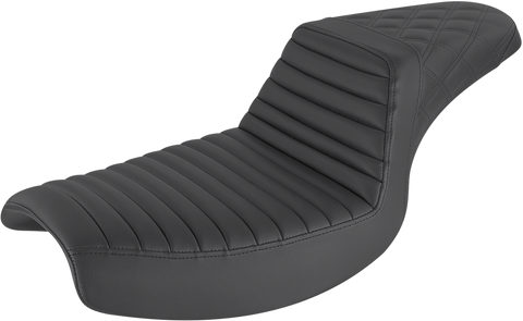 Step-Up Seat - Front Tuck-n-Roll/Rear Lattice Stitch - Black