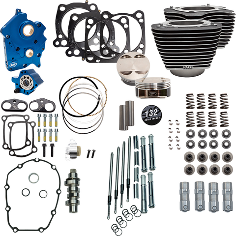 132" Power Pack - 550 Chain Drive - Water Cooled - Wrinkle Black w/Highlight Fins - M8