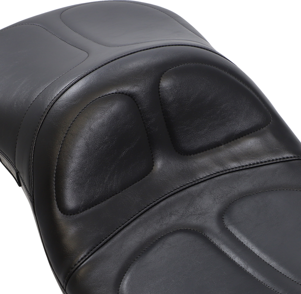 Maverick Daddy Long Legs Seat - Black - Stitched - FLT/FLHT &
