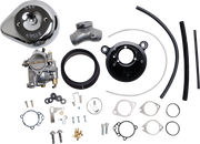 Super E Carburetor with Stealth Air Cleaner Kit - Chrome - Evolution Big Twin