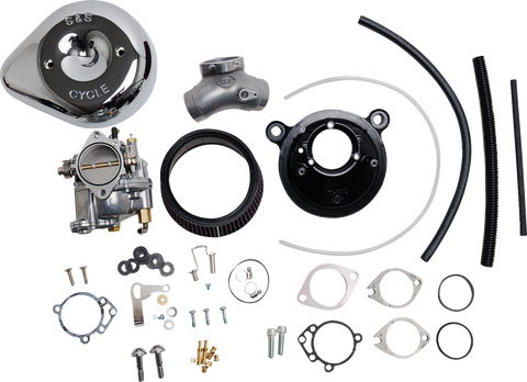 Super E Carburetor with Stealth Air Cleaner Kit - Chrome - Evolution Big Twin