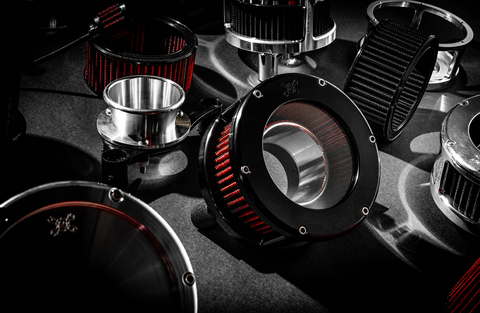 BA Air Cleaner Kit - Black/Clear with Red Filter - M8