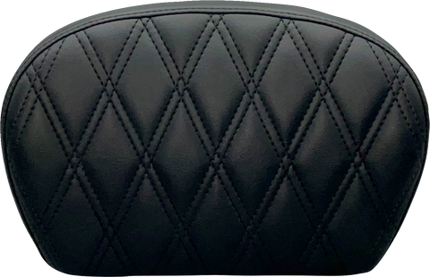 Sissy Bar Pad - Large - Vinyl - Double Diamond - Dull Black