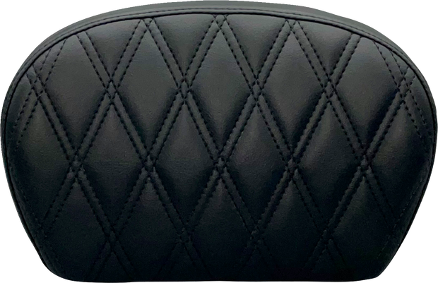 Sissy Bar Pad - Large - Vinyl - Double Diamond - Dull Black