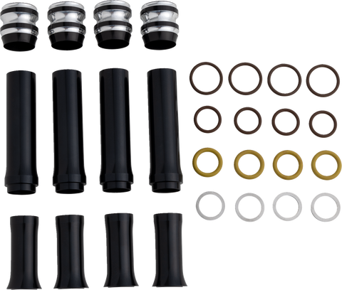 Pushrod Tube Cover Kit - 10 Gauge® - Black - Twin Cam