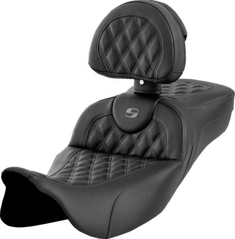 Roadsofa™ Extended Reach Seat - Lattice Stitch - Dark Gray Stitch - with Backrest - FL &